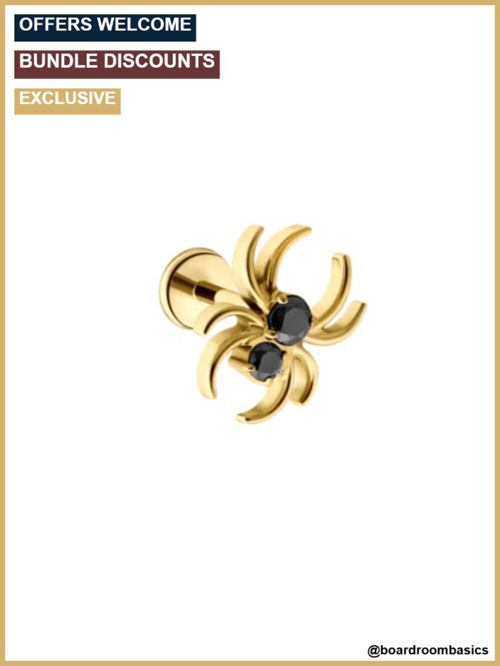 Titanium Flat Back Stud Earring Hypoallergenic 18G Push-Pin
